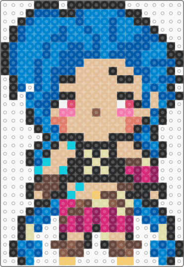Jinx perler - beige,blue,jinx,arcane,timebomb,leagueoflegends