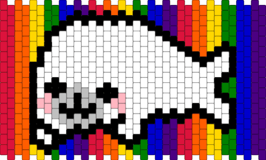 Seal with rainbow background - red,orange,purple