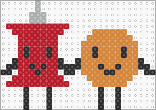 PIN AND COINY HOLDING HANDS!!! :D - orange, red