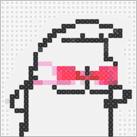 Flork - flork,comic,meme,funny,whimsical,unique character,quirky attire,charm,pink,white
