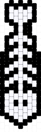 smaller fish tie - black,white