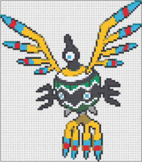 Sigilyph - black, gold, light blue, pokemon, sigilyph, yellow