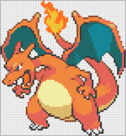 Charizard (Gen IV) - charizard, gray, orange, pokemon, red