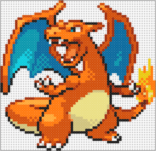 Charizard - blue, charizard, orange, pokemon, red