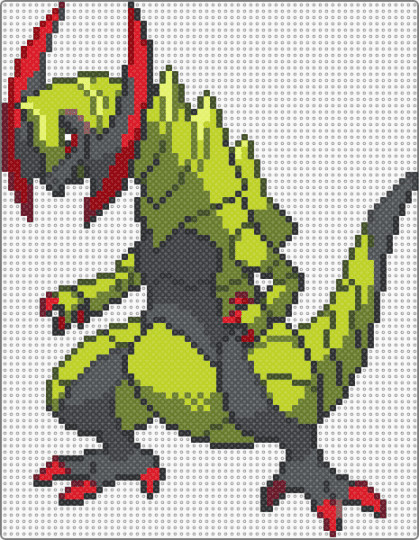 Haxorus - gold, gray, green, haxorus, pokemon
