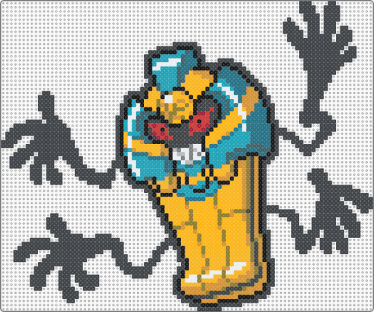 Cofagrigus - black, blue, cofagrigus, orange, pokemon, teal