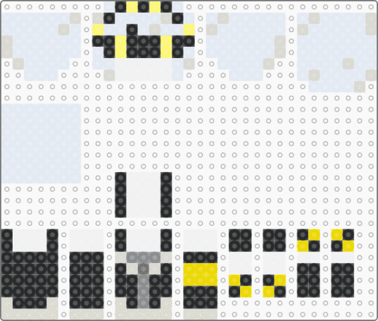 Sitting V (Murder Drones) - white,yellow,beige
