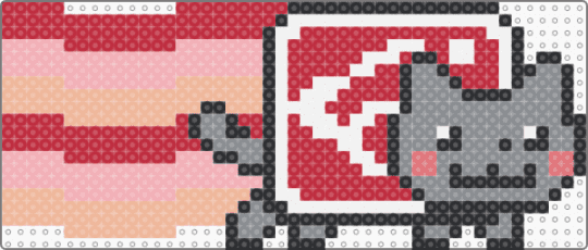 Steak nyan cat w/bacon trail - red,beige
