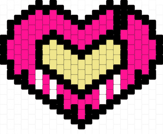 Queen Bee heart - yellow,pink