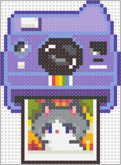 Purple Polaroid 6/6 - brown,light blue,pink,colorful,polaroid,cat,kitty,kitten,cats,kitties,kittens