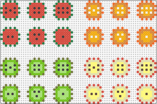 3D Fruit Dice - green,red,orange,yellow,3d,fruit,dice,die,d6,fruits,fruity,diy dice