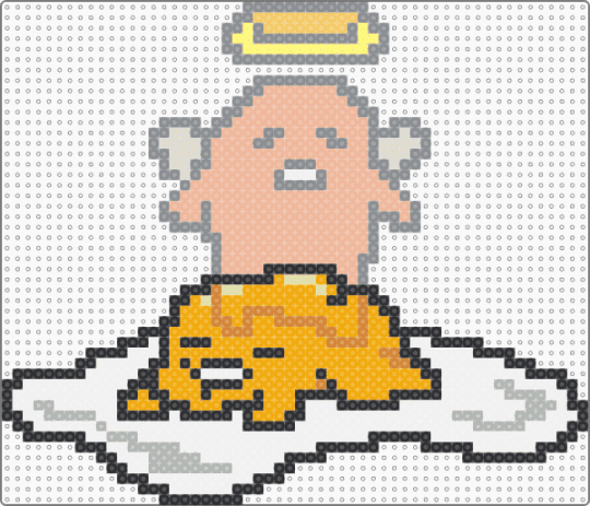 Gudetama Ascending - beige,orange,gudetama,lazy egg,egg,died,angel,ascending,eggs,funny