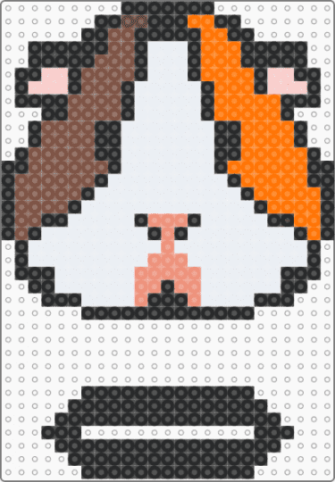 Guinea pig with a stand! - white,orange,tan