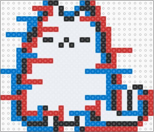 Glitch Kitty (Fits standard board) - blue,red