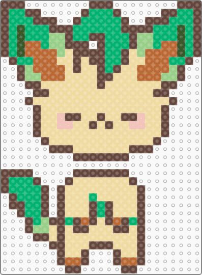 Leafeon - Dangle Pattern - brown,beige,green,pokemon,leafeon,eevee,eeveelutions