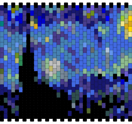 Starry Night - purple,blue,gray