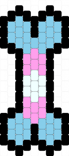 trans bone! - light blue,pink,flat charm,bone,trans,pride,baby blue,light pink,white