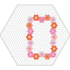 flower frame (hexagon) NEW - frame,flowers,border,cute,spring,pink,orange