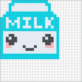 kawaii milk carton (for cookies) - milk,drink,food,kawaii,cute,face,carton,container,snack,blue,white