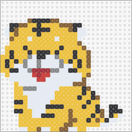 kawaii tiger - tiger,cat,animal,big,tongue,wild,kawaii,cute,jungle,yellow,white