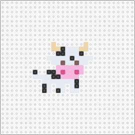 small cow (black and white cow) - cow,animal,farm,cute,art,distinctive,white,pink