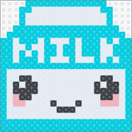 kawaii milk carton (for cookies) - milk,drink,food,kawaii,cute,face,carton,container,snack,blue,white