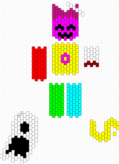 skittles/soren keychain - pink,yellow,hwwhp,roblox
