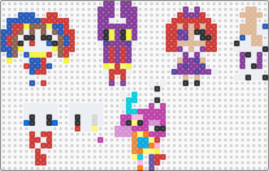 Tadc mini figures - pink,beige,blue,red