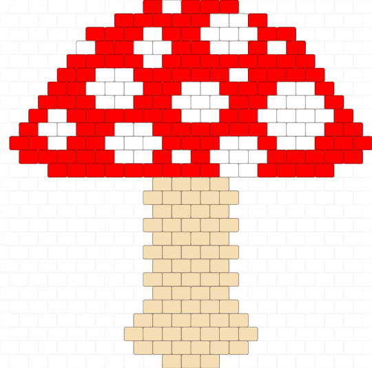 Mushroom - beige, red
