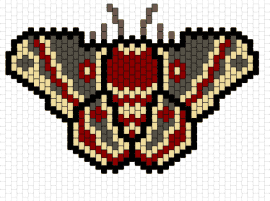 Moth base coloured red/cream/grey - moth,butterly,animals