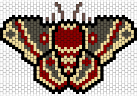 Moth base coloured red/cream/grey - moth,insect,butterfly,animal,red,gray,beige