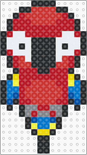 Parrot - red,animal,parrot,pixel art,cute,bird,species,tropical