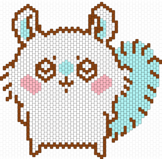 Momonga tapestry (?) - white,red,light blue,chikawa,momonga,perler beads,characters,anime