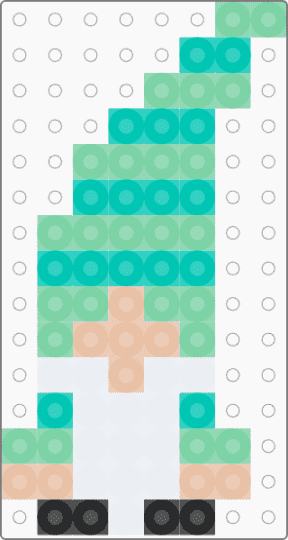 Cute Perler Bead Gnome - teal,gnome,cute,perler bead