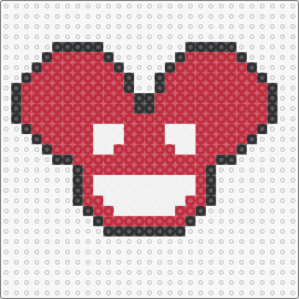 Mini deadmau5 - deadmau5,mouse,helmet,mask,charm,dj,edm,music,red,white