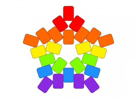 Plain rainbow star :3 - green, orange, purple, yellow
