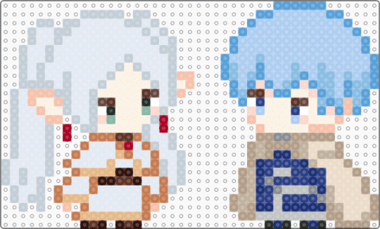 Frieren and Himmel - anime, beige, beyond journeys end, character, cute, frieren, himmel, light blue, manga, white