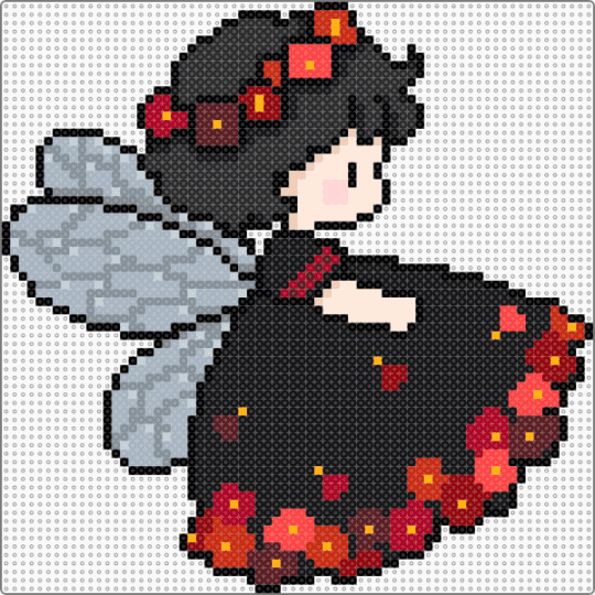Poppy Fairy - black, cute, fairy, flower, flowers, gray, nature, pink, red, whimsy, wings