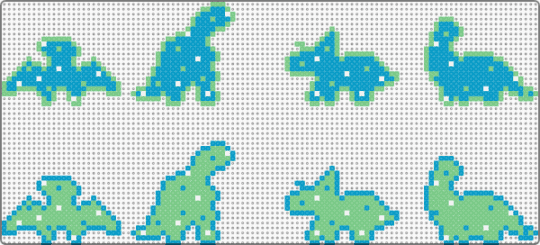 Frosted Cookies - Dynamite Dinosaurs V4 - teal,light blue,frosted,cookies,crackers,animals,dinosaurs