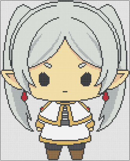 Chibi Frieren - white,gray,beige,frieren,beyond journeys end,chibi