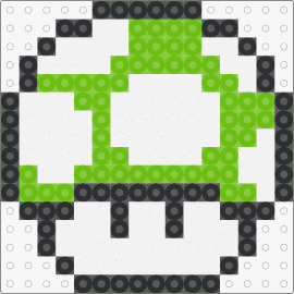 Colección Mario - 1-Up Mushroom - 1up,mushroom,mario,nintendo,video game,green,white