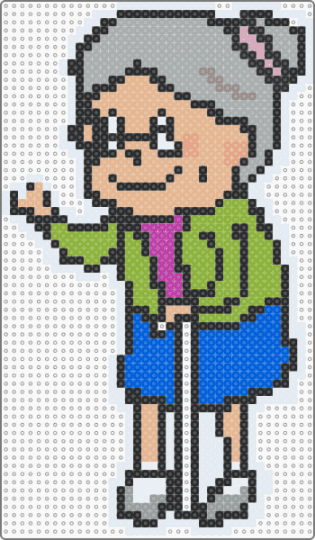 Grandma - beige, blue, gray, green