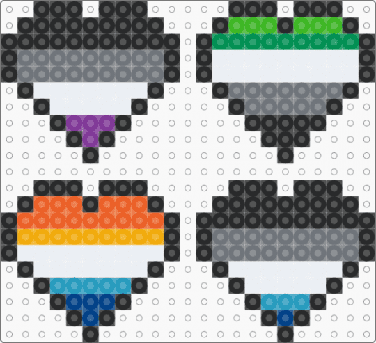 Pride hearts #3 - black,gray,orange,cotdhearts,pride,lgbtqia