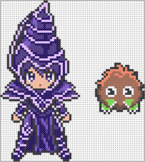 Dark Magician and Kuriboh - pink, purple