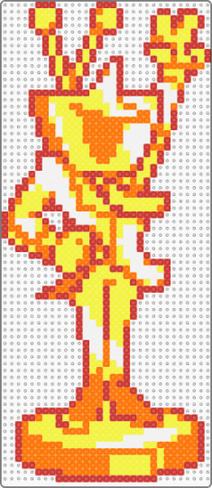 Golden Tenna Statue - red,yellow,golden tenna statue,tv world,tenna,deltarune
