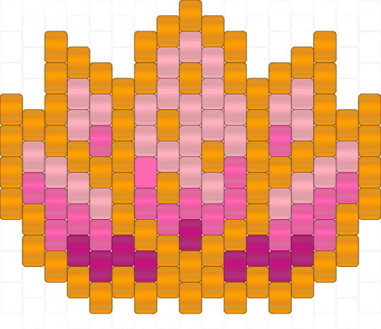 Pink lotus with gold frame - orange,pink