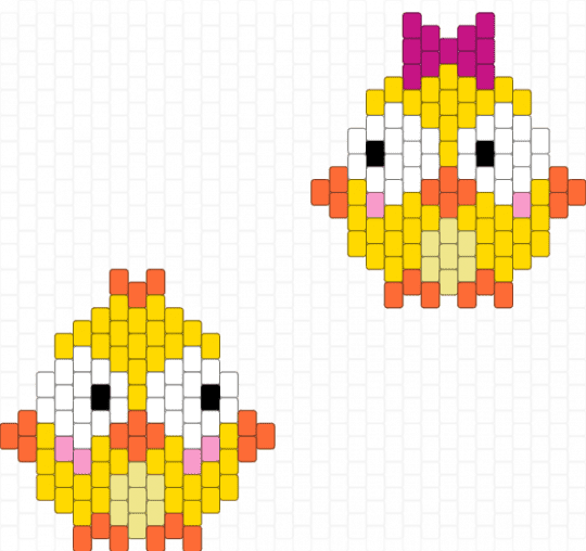 Tiny easter chickens with big googly eyes - yellow