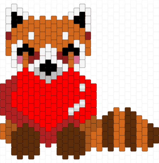 A red panda with a big heart - orange,red,brown