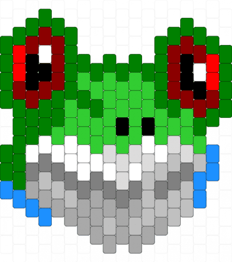 Frog head - beige,green