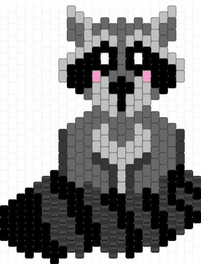 A cute racoon - beige, black, gray